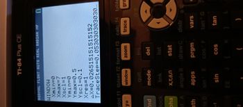NORMAL FLOAT AUTO REAL RADIAN MP
WINDOW
2nd
1
Xmin=0
Xmax=7
Xsc1=1
Ymin=0
ath
2
plot f1 tblset f2 format f3 calc f4 table
y=
window
zoom
trace
gra
lock
TI-84 Plus CE
Ymax=0.5
Yscl=0.1
Xres=1
pha
st A
AX=0.026515151515152
TraceStep=0.053030303030...
quit
mode
link
X,T,0,n
angle B
apps
sin E
ins
del
list
stat
draw C
prgm
cos F
sin
EE J(
COS
distr
0
O
0 €
vars
tan¹ G
tan