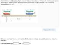 Answered: Automobiles A And B Are Traveling In… | Bartleby