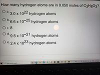 Answered How many hydrogen atoms are in 0.050 bartleby