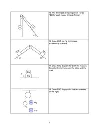 Answered: 15. The left mass is moving down. Draw… | bartleby