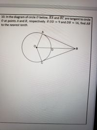 Answered: 10. In The Diagram Of Circle 0 Below,… | Bartleby