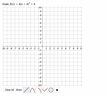 Answered: Graph f(x) = 4(x +4)² + 4. | bartleby