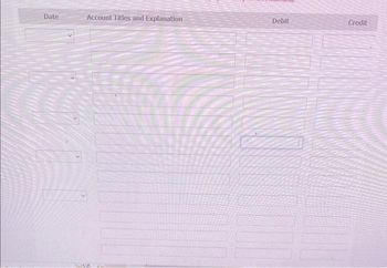 Date
Account Titles and Explanation
Debit
Credit