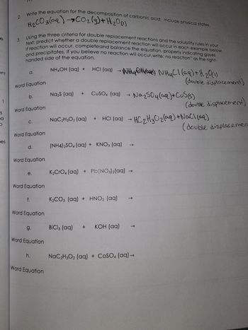 Answered: g. ord Equation h. Ord Equation BiCl3… | bartleby