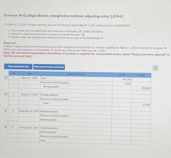 Answered: Exercise 14-12 (Algo) Bonds;… | Bartleby