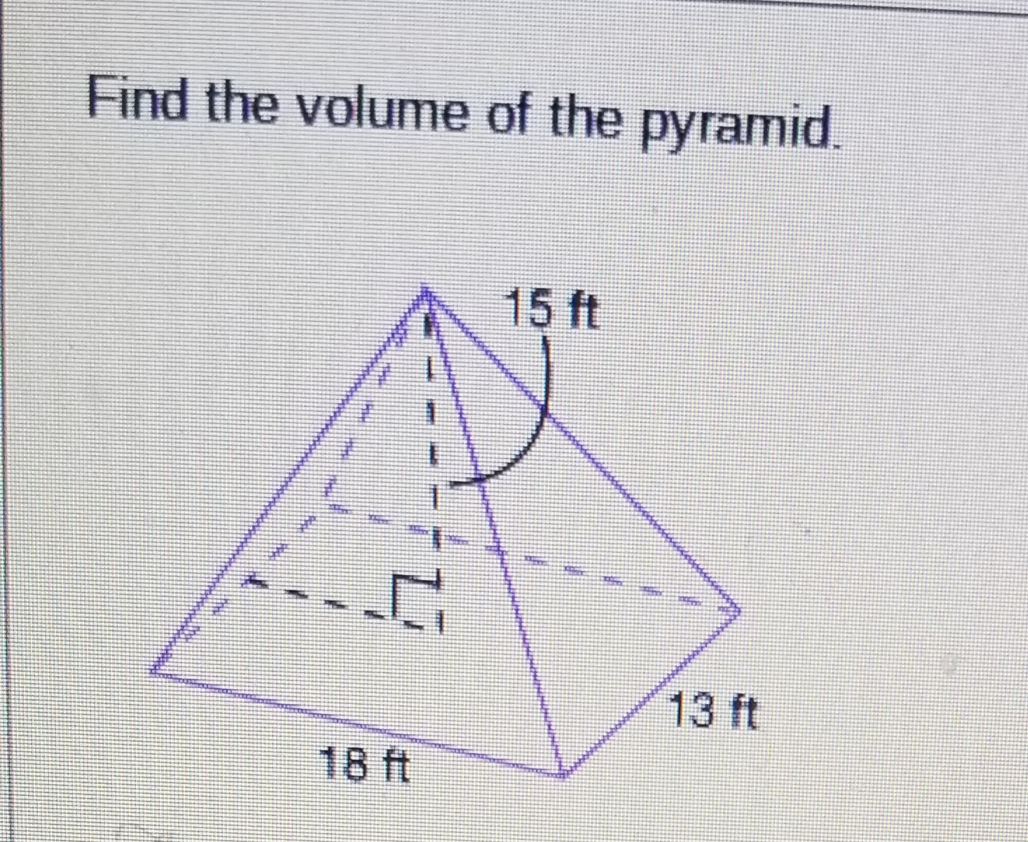 Answered: Find the volume of the pyramid. 256 T… | bartleby