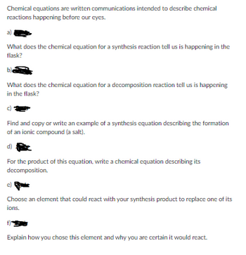 Answered Chemical equations are written bartleby