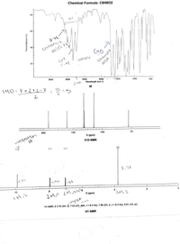 Chemical Formula: C8H802
80
60
corbonuie
aciel ?,
40
(=0
sp3
(-H
20
- alkunu
3500
3000
2500
t44500
2750
2000
Wavelength (cm-1)
1000
IHD=8x2+2-8
500
IR
こら
200
150
100
8 (ppm)
50
integreten
C13 NMR
1.0
2.0
2.0
3|0
3.78
9.91
1,१७
1.02
10
IHis
21,d zil, dddo
3 (ppm)
*3+1,5
2
1H NMR: 8 3.78 (3H, s), 7.03 (2H, ddd, J = 8.3 Hz), 7.96 (2H, d, J = 8.3 Hz), 9.91 (1H, s).
inglet
%3D
%3D
H1 NMR
Transmittance (%)
