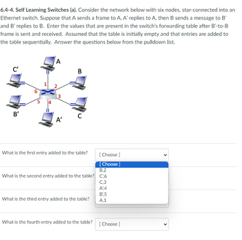 Answered: 6.4-4. Self Learning Switches (a).… | Bartleby