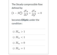 Answered: The Steady Compressible Flow Defined By… | Bartleby