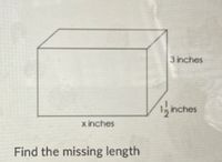 3 inches
inches
x inches
Find the missing length
