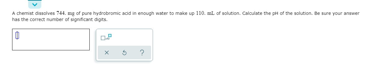 Answered A Chemist Dissolves 744 Mg Of Pure… Bartleby