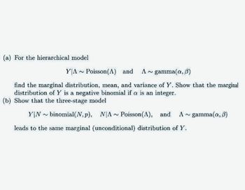 Answered: (a) For the hierarchical model YA… | bartleby