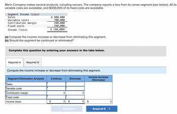 Answered: Marin Company makes several products,… | bartleby