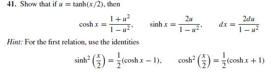 Answered: 41. Show that if u = tanh(x/2), then 2u… | bartleby