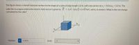 The figure shows a closed Gaussian surface in the shape of a cube of edge length 2.6 m, with one corner at x, = 4.8 m,y = 3.9 m. The
cube lies in a region where the electric field vector is given by E = -2,41-3.8 y +2.4 k N/C, with y in meters. What is the net charge
contained by the cube?
Number
i 6.3836
Units
