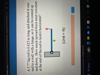 Answered: Kg Rod Is 0.625 M Long, And Attached At… | Bartleby