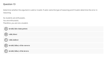 Answered: Determine Whether The Argument Is Valid… | Bartleby