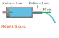 Radius = 1 cm
Radius =1 mm
10 m/s
FIGURE Q13.42
