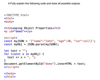 Answered: 4-Fully explain the following code and… | bartleby