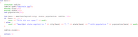 int main ()
ifstream inFile;
inFile.open ("capitals.txt");
string city[10];
string state[10];
int population[10];
int here = smallestCapital (city, state, population, inFile, 10);
if (here == -1) (
cout << "File did not open." << endl;
} else {
cout <« "Smallest state capital is " <« city [here] << ", " <« state [here] << " with population " << population [here] << endl;
}
inFile.close () ;
return 0;
}
