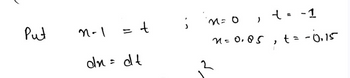 Put
n-1
= t
dn = dt
;
n = 0 1
n=0.05
t = -1
"
t = -0,15