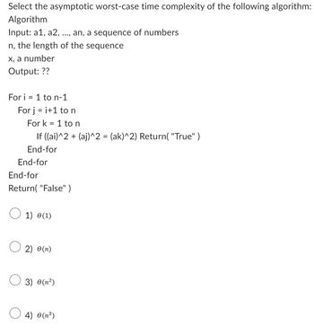 Answered: Select The Asymptotic Worst-case Time… | Bartleby