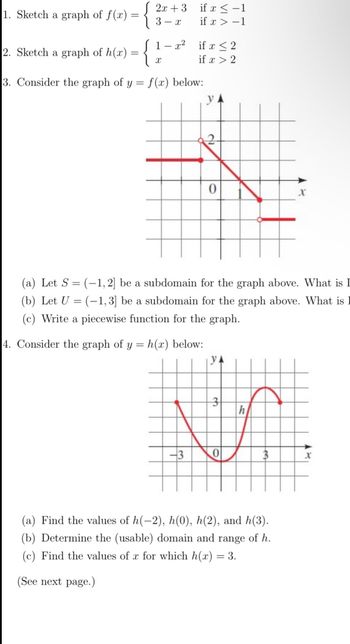 Answered 1 Sketch A Graph Of F X { 2x 3 3… Bartleby