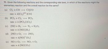 Answered: 71. Given The Following Reactions And… 