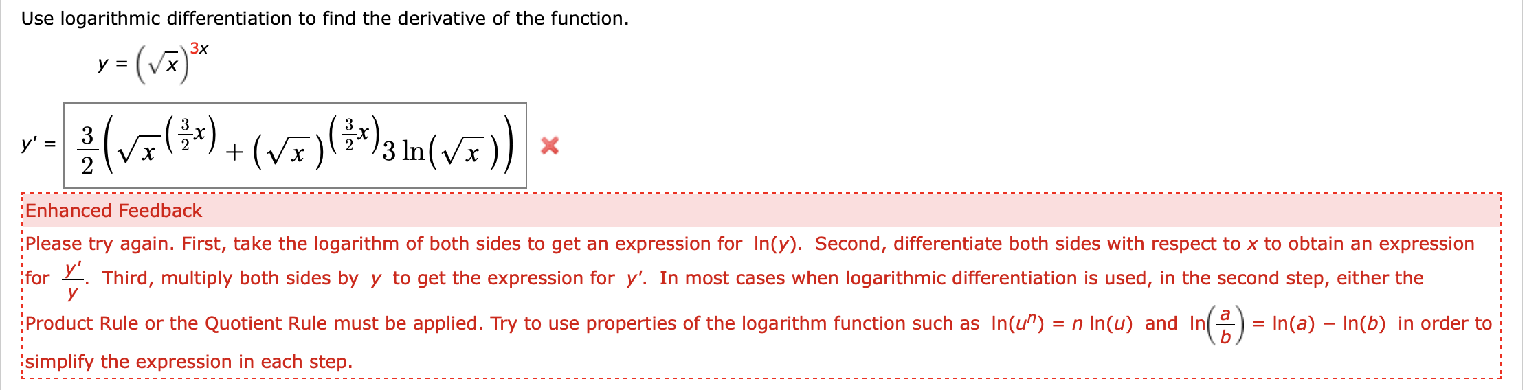 logarithmic differentiation