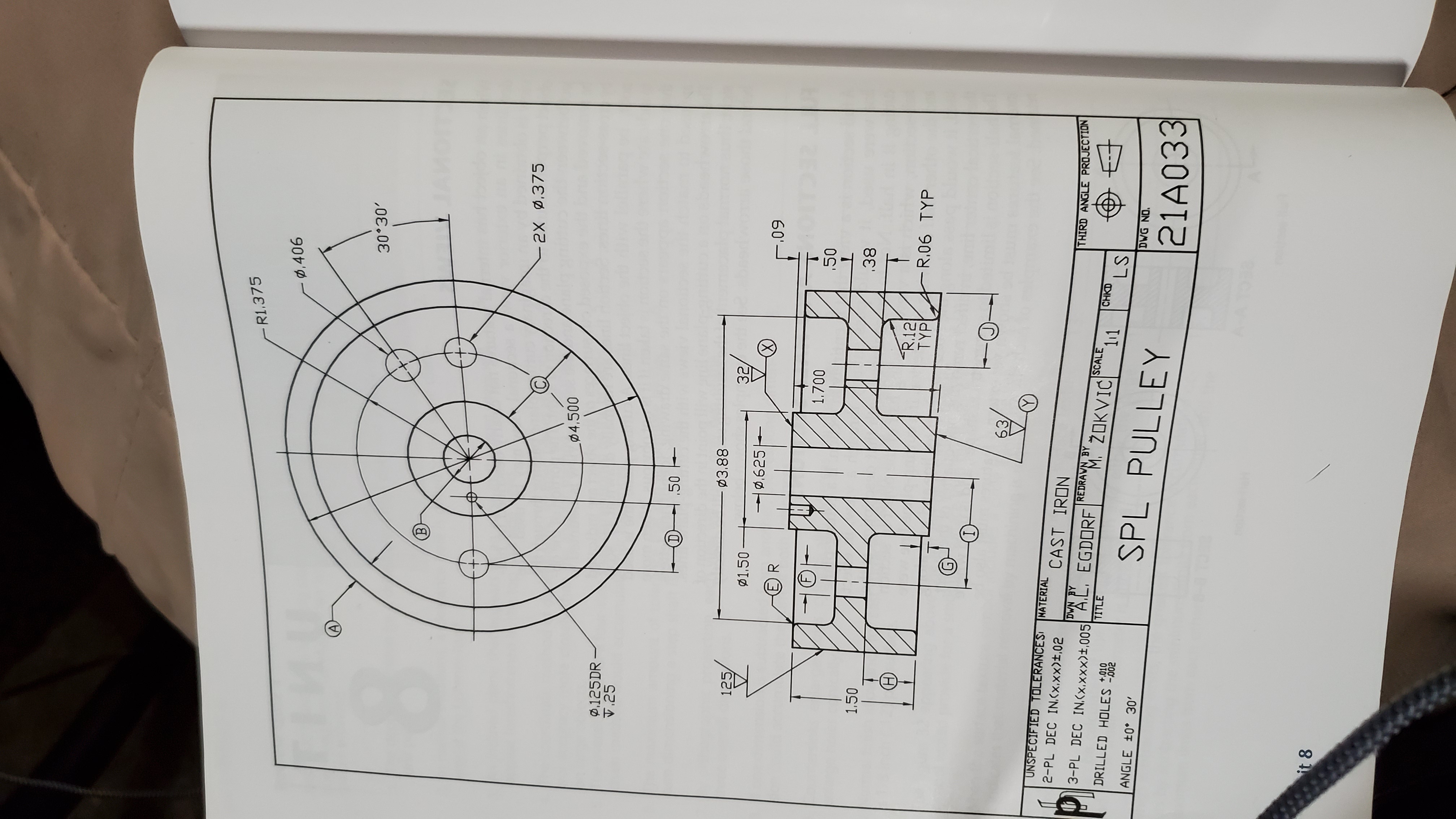 Answered: R1.375 0.406 30 30' (b 2x 0.375 Ø4.500… 