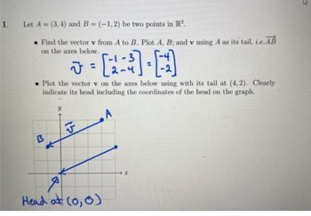 Answered: Let A=(3, 4) And B=(-1,2) Be Two Points… | Bartleby