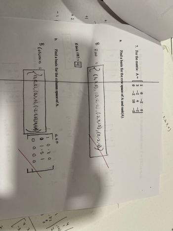 Answered: 7. For The Matrix: A = B. B Row B Rank… | Bartleby