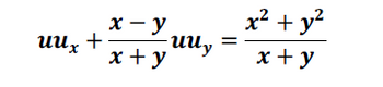 uux +
x-y
x + y
-uuy
=
x² + y²
x + y