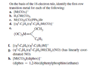 Answered On the basis of the 18 electron rule bartleby