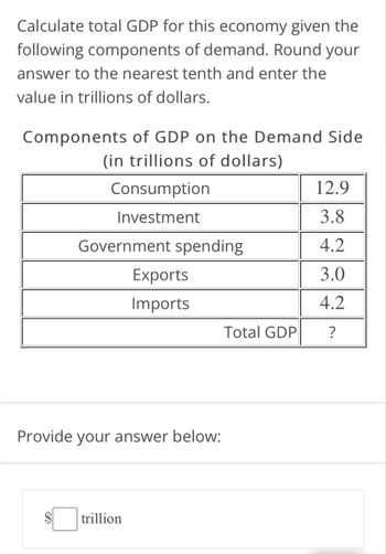 Answered: Calculate total GDP for this economy… | bartleby