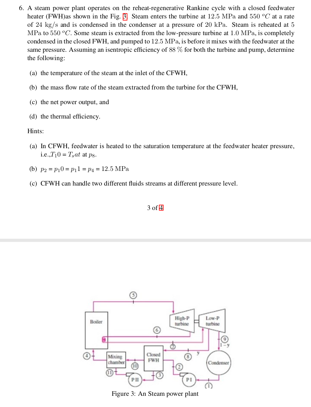 Answered: 6. A Steam Power Plant Operatess On The… | Bartleby