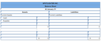 SPOTLIGHTER INC.
Balance Sheet
At January 31
Assets
Liabilities
Current Assets
Current Liabilities
Cash
Supplies
2$
$
