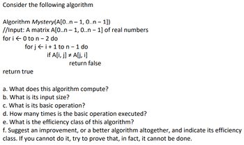 Answered: Consider The Following Algorithm… | Bartleby