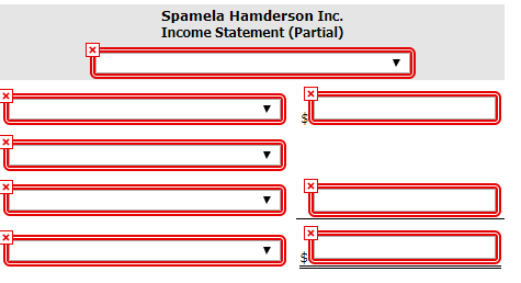 Spamela Hamderson Inc.
Income Statement (Partial)
