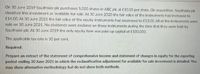 On 30 June 2019 Southside plc purchased 5,000 shares in ABC plc at £10.00 per share. On acquisition, Southside plc
classified this investment as 'available-for-sale!. At 30 June 2020 the fair value of the instruments had increased to
£14.00. At 30 June 2021 the fair value of the equity instruments had decreased to £13.00. All of the instruments were
sold on 30 June 2021. No dividends were declared on those instruments during the time that they were held by
Southside plc. At 30 June 2019 the only equity item was paid-up capital of £100,000.
The applicable tax rate is 30 per cent.
Required:
Prepare an extract of the statement of comprehensive income and statement of changes in equity for the reporting
period ending 30 June 2021 in which the reclassification adjustment for available for sale investment is detailed. You
may show alternative methodology but do not show both methods.
