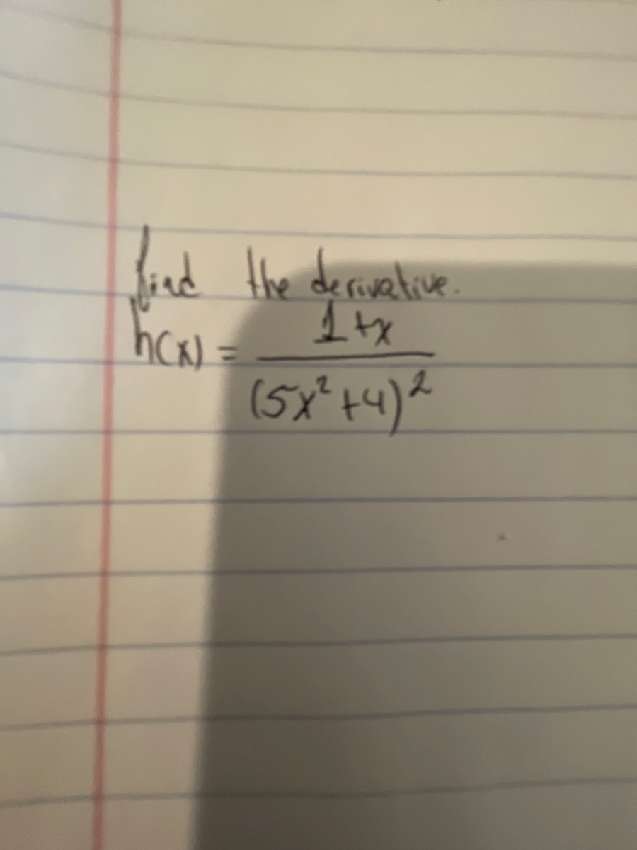 ind the derivative.
FA
h
Cx) =
2.
(5x*+4
