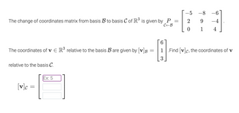 Answered: The change of coordinates matrix from… | bartleby