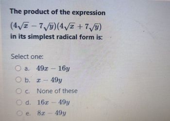 Answered: The Product Of The Expression (4√T –… | Bartleby