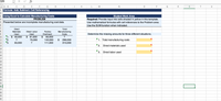 S26
fx
А В
E
F
G
H
K
M
N
Q
S
U
1 Formula: Add, Subtract; Cell Referencing
2
3 Using Excel to Calculate Manufacturing Costs
Student Work Area
4
PROBLEM
Required: Provide input into cells shaded in yellow in this template.
5 Presented below are incomplete manufacturing cost data.
Use mathematical formulas with cell references to the Problem area.
Use the SUM function when indicated.
7
Direct
Total
8.
Materials
Direct Labor
Manufacturing
Factory
Overhead
9.
Used
Used
Costs
Determine the missing amounts for three different situations.
10
1. $ 40,000
2.
11
3.
$ 50,000
2$
140,000
111,000
$ 61,000
?
75,000
1. Total manufacturing costs
296,000
310,000
12
55,000
?
13
2.
Direct materials used
14
15
3.
Direct labor used
16
17
18
61
20
21
22
23
24
25
26
27
28
29
30
