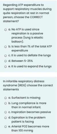 Answered: Regarding ATP expenditure to support… | bartleby