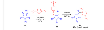 HO
Ph
Ph
·OH
Ph
toluene
140 °C
Rhz(esp)2
Ν
Ph
(0.1 mol%)
DCM
Ν
Ph
Ph
1b
5a
6a
47% (over 2 steps)