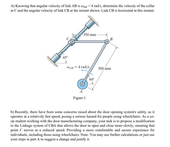 Answered: A) Knowing that angular velocity of… | bartleby