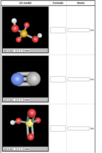 3D model
ball & stick ✔ + labels
ball & stick
S
ball & stick ✓ |-| + labels
+ labels
C
Formula
Name
ion
ion
ion