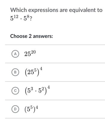 Answered: Which Expressions Are Equivalent To… | Bartleby